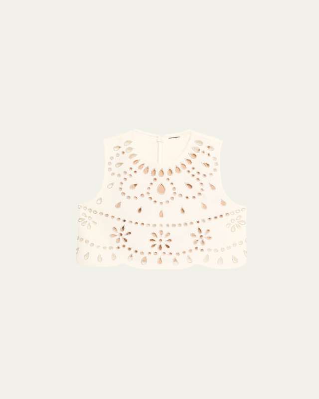 Tavy Embellished Cut-Out Crop Top
